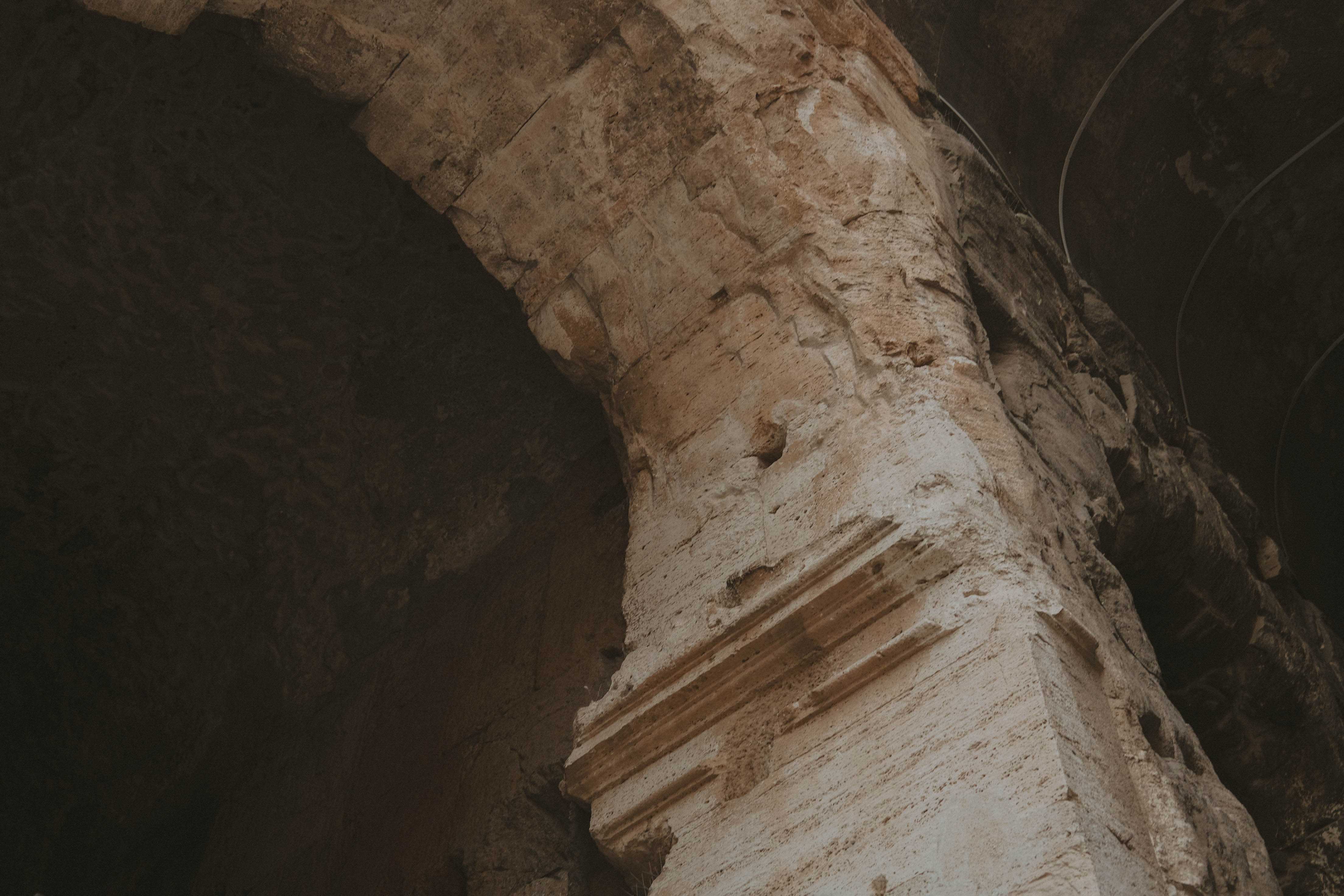 Close up of arch in the Colosseum