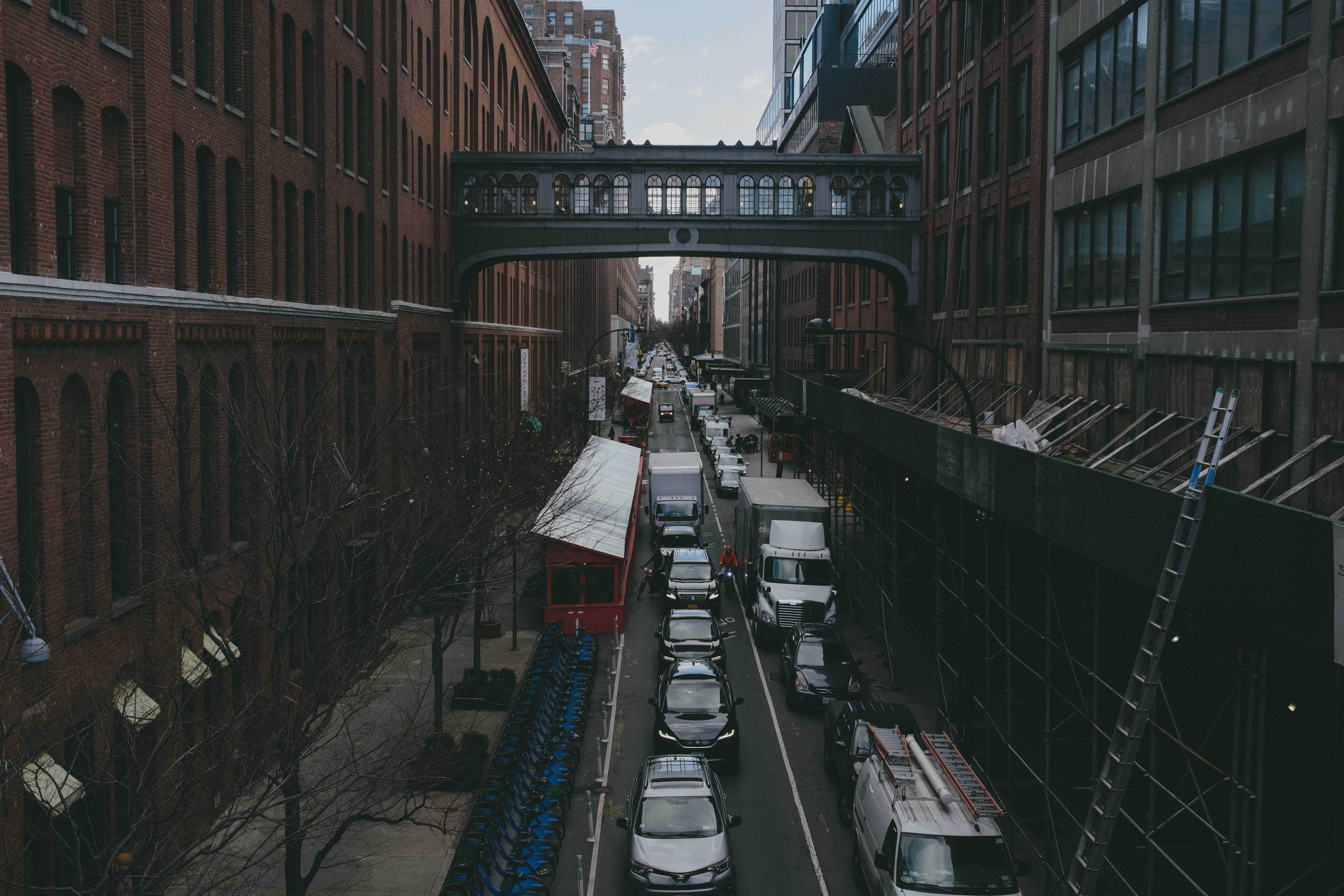 The street as seen from the High Line