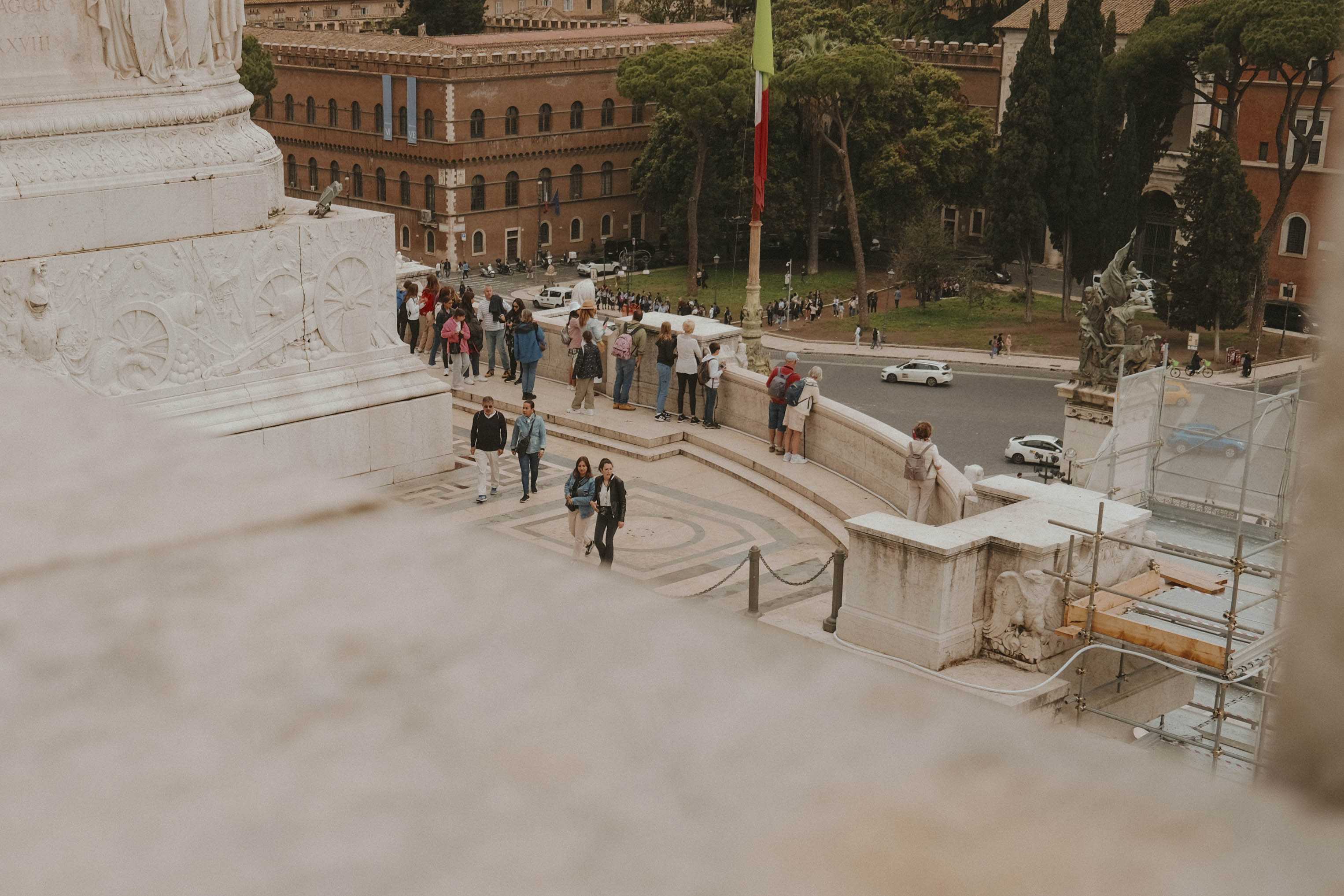 People walking around the Victor Emmanuel II Monument