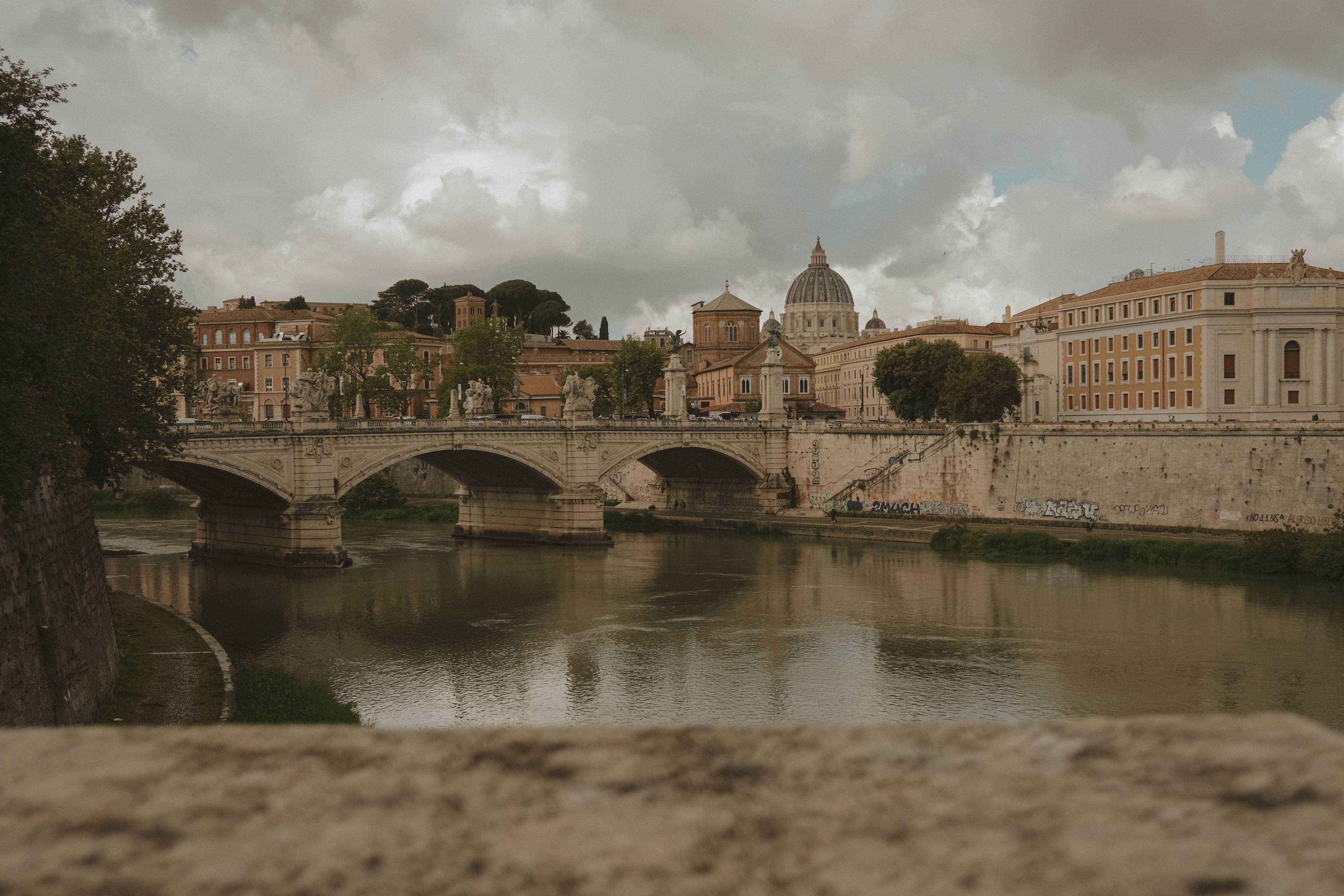 Facing Vatican City from a bridge