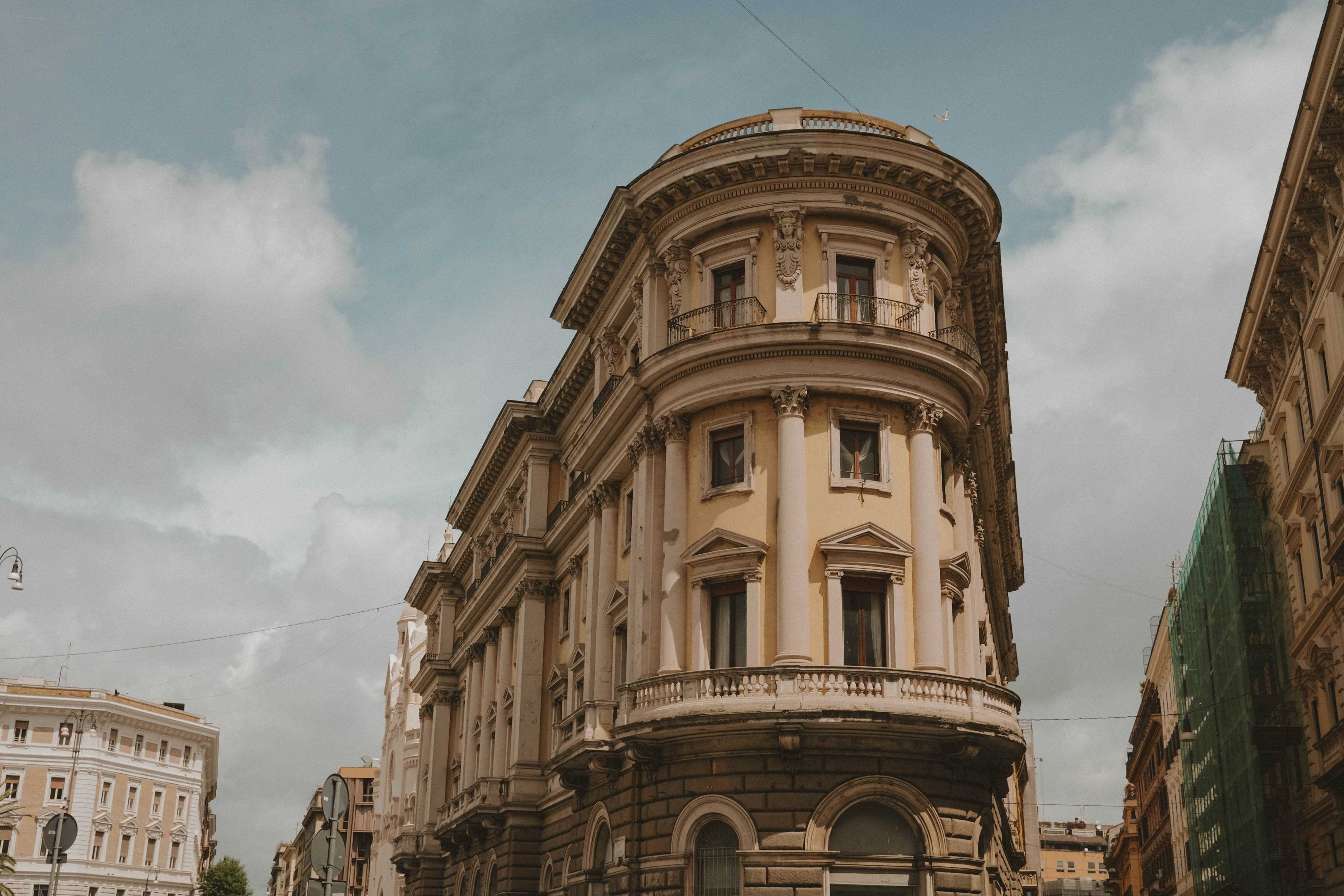 Residential building with curved feature at the front