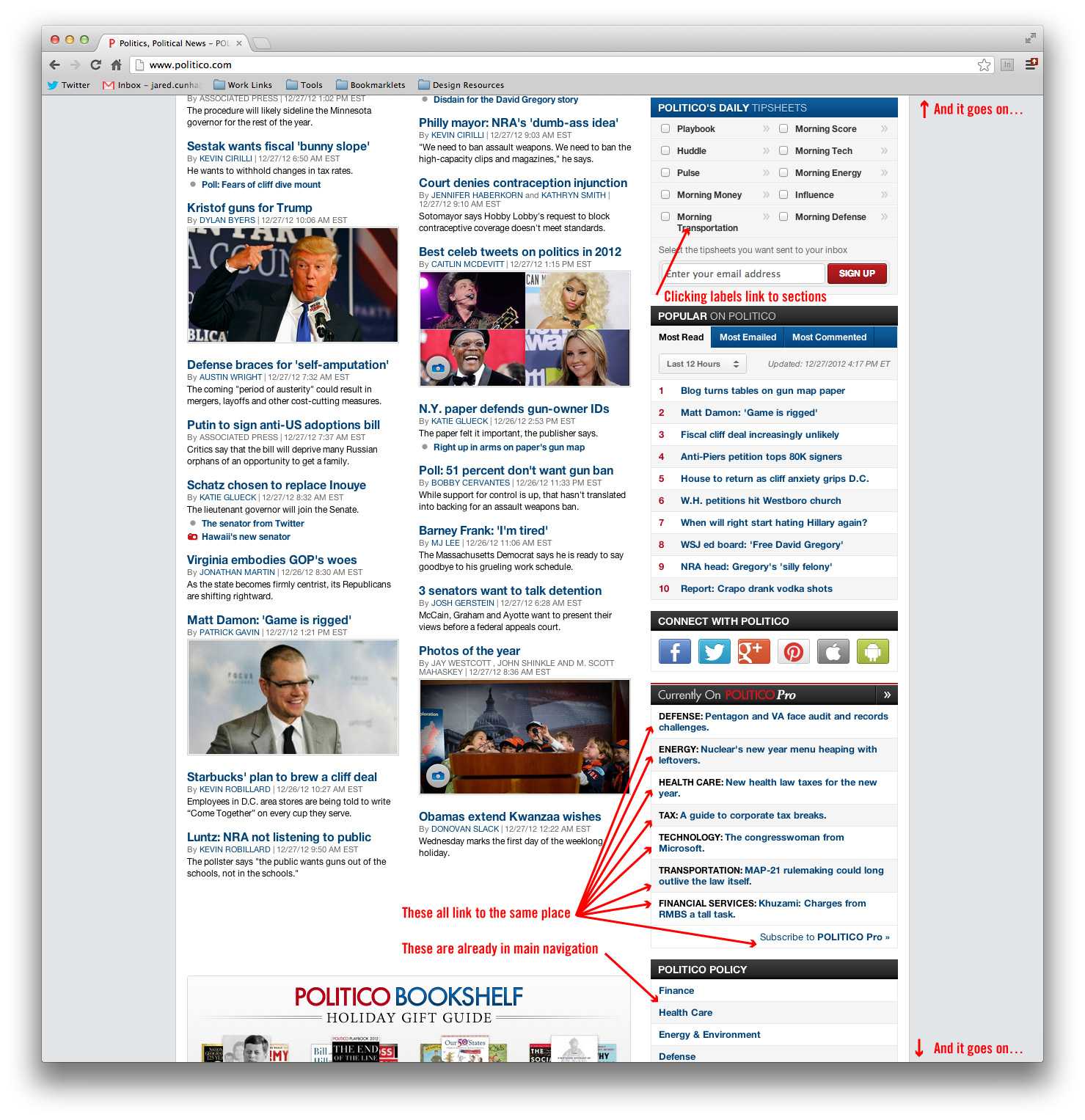 Screenshot of POLITICO